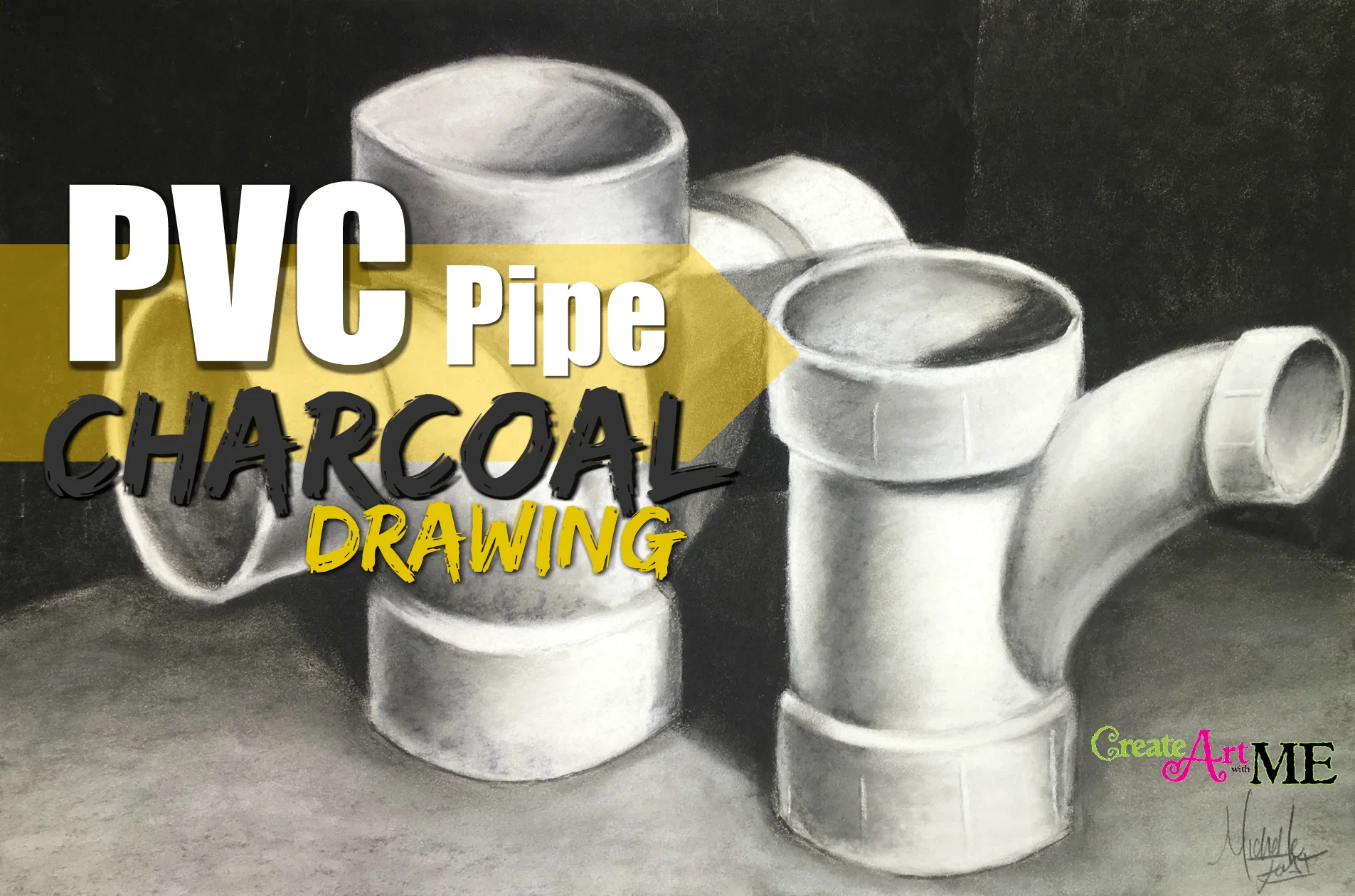 Featured: PVC Pipe Charcoal Drawing