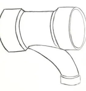 pvc pipe charcoal drawing