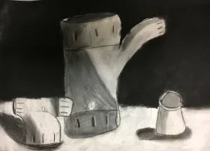 pvc pipe charcoal drawing