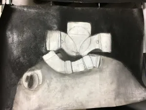 pvc pipe charcoal drawing