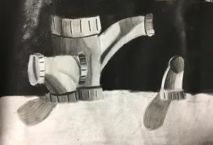 pvc pipe charcoal drawing