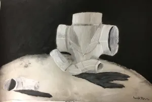 pvc pipe charcoal drawing